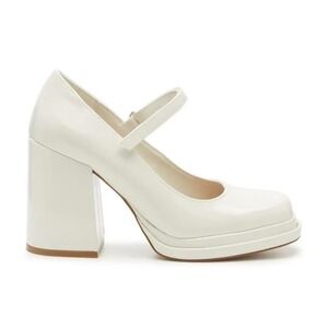 STEVE MADDEN Nylo Patent Platform Mary Jane Block Heel Square Toe Size 11 Retro